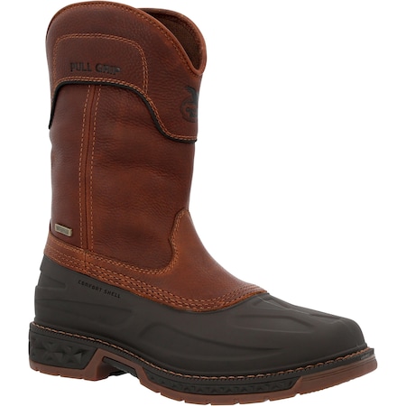 Georgia Boot Men's Waterproof Pull-On Boot, 11 W, Steel Toe, 11 in H, Brown, GB00471 GB00471 W 110